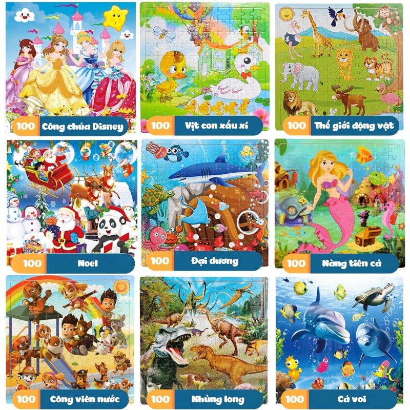 Đồ chơi tranh ghép hình gỗ puzzle - Bộ ghép hình - Tranh xếp hình