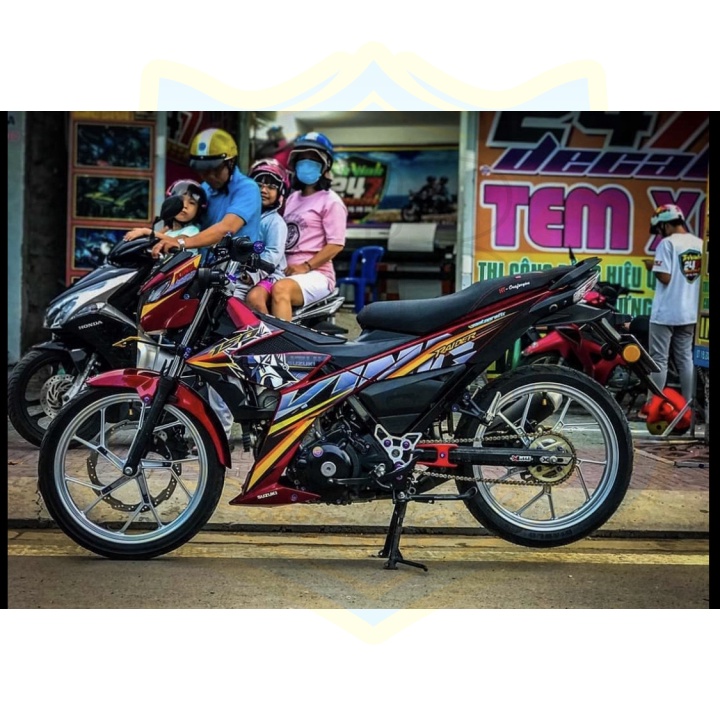 ( Quí khách vui lòng mang ra tiệm cho thợ dán ) Tem raider fi king drag