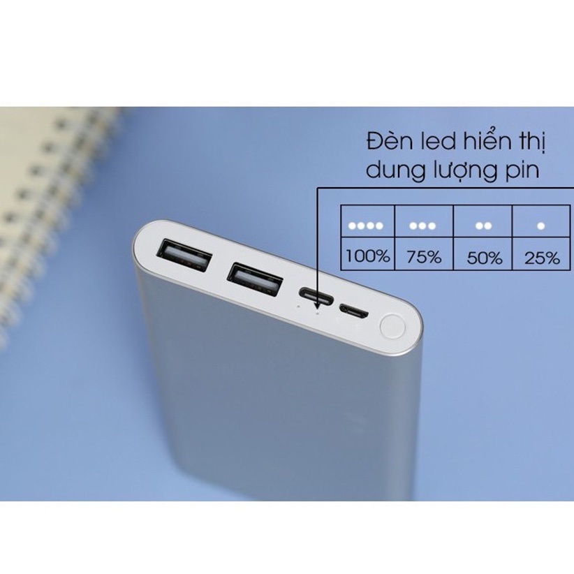 Sạc Dự Phòng Xiaomi Gen 3 / Chính Hãng Xiaomi Bảo hành 6 tháng Pin Sạc Dự Phòng Dung Lượng 10000 Mah 2 Cổng Sạc