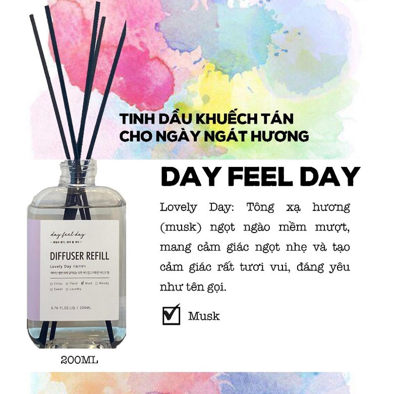 Tinh Dầu Aronica Refill Diffuser Day Feel Day (Hàn Quốc 200ml)