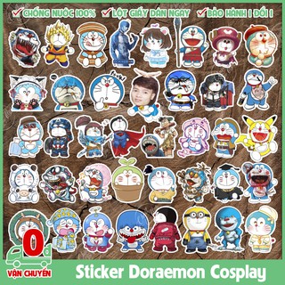 Combo 50/100/150 mẫu sticker hình dán chủ đề Đô Rê Mon COSPLAY chống nước dán điện thoại, laptop, khá bảnh