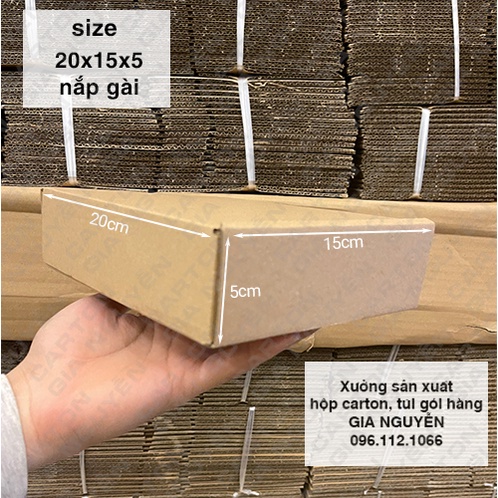 50 hộp carton NẮP GÀI 20x15x5 đựng mỹ phẩm, quà tặng, sách, sổ