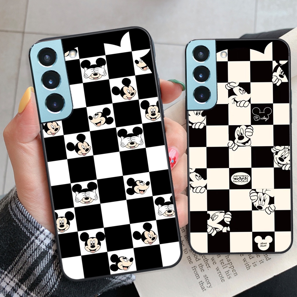 Ốp lưng Samsung S22 / S22 Plus / S22 Ultra / S22+ trái tim họa tiết caro, mikey họa tiết beabrick kaws cute