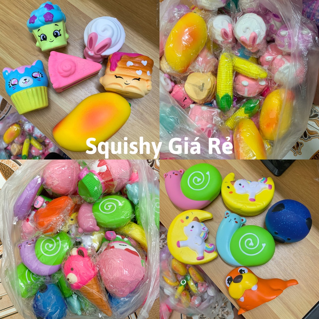 Squishy ngẫu nhiên giá rẻ theo các chủ đề con vật, hoa quả