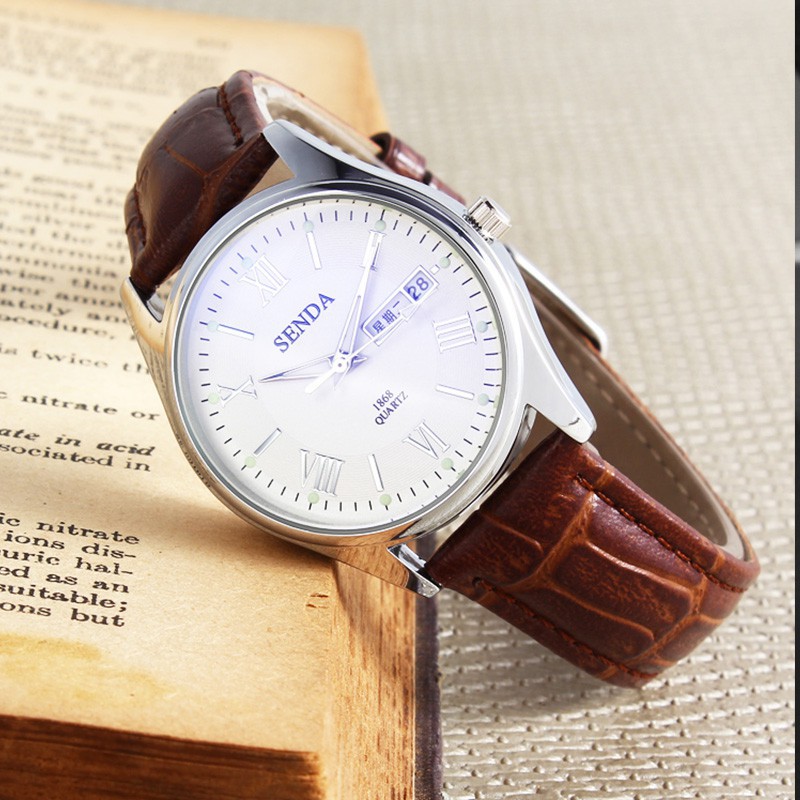 ĐỒNG HỒ NAM SENDA 8196 DÂY DA CHÍNH HIỆU Bán lẻ giá sỉ