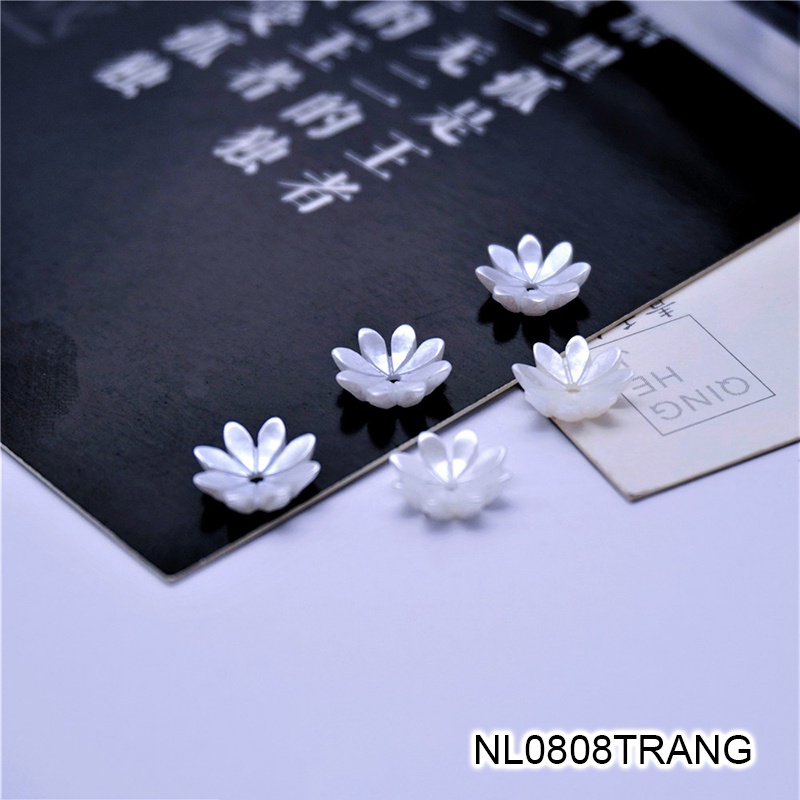 2 phiến hoa resin 8 cánh 10mm - nguyên liệu làm trâm