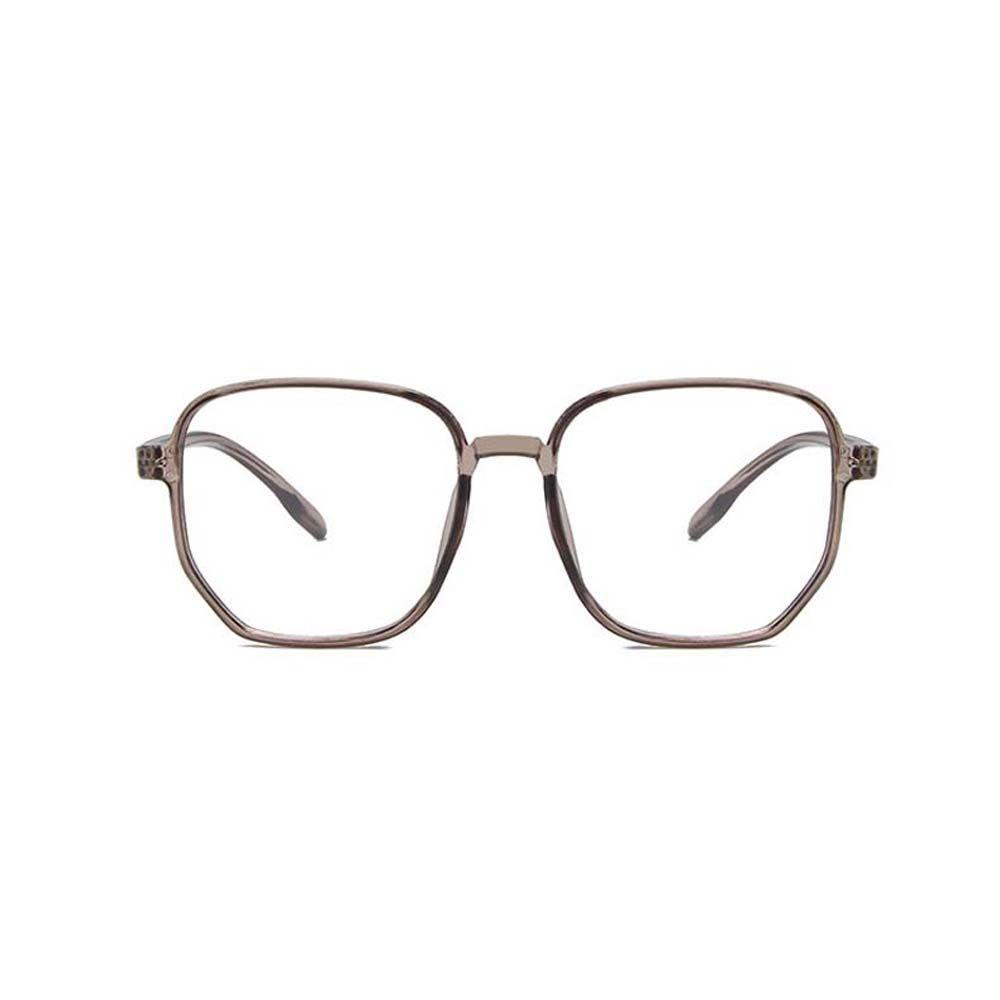 Mắt Kính Gọng Lớn Tròng Lục Giác Màu Đen Chống Bức Xạ Thời Trang Cho Nữ