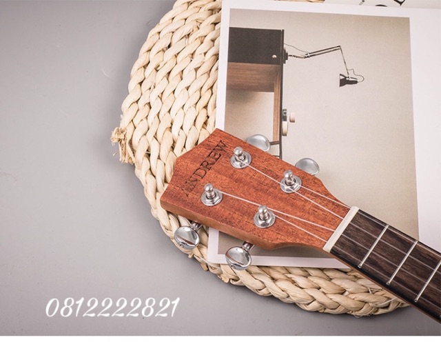 Đàn Ukulele Andrew concert lá lúa - tặng đầy đủ phụ kiện