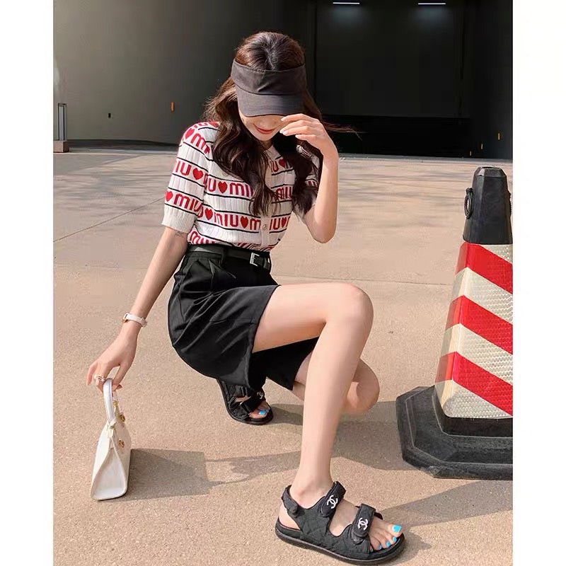 Áo len chữ ngắn tay , áo mongtoghi cúc dọc siêu sịn sò _ThaoVanShop