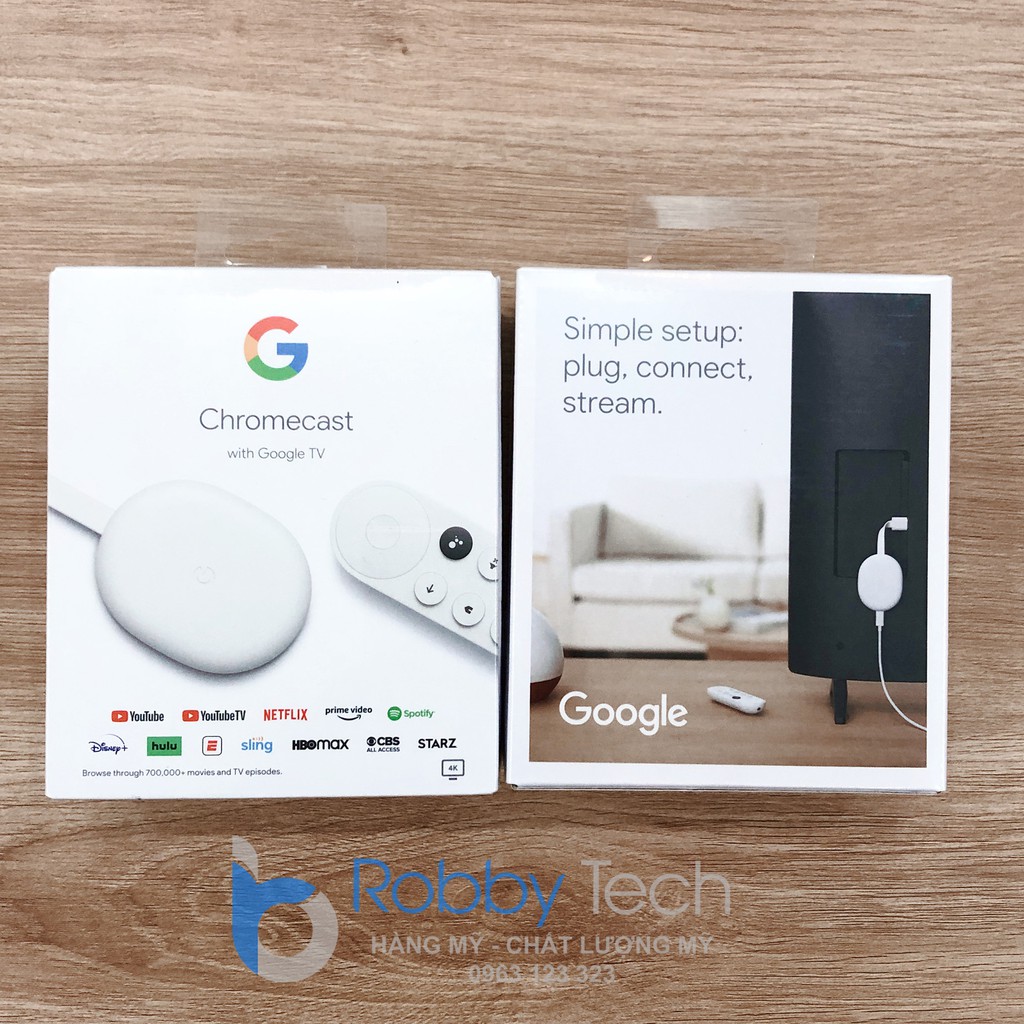 Google Chromecast with Google TV 2020 - chất lượng 4K HDR, có remote từ xa, điều khiển bằng giọng nói tiếng Việt