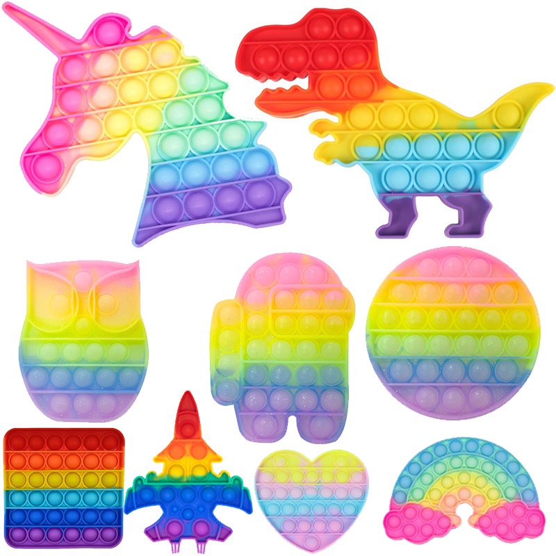 Đồ Chơi Bong Bóng Màu Cầu Vồng Chống Căng Thẳng Dành Cho Trẻ Em