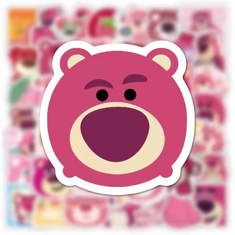 Sticker Gấu Hồng Trang Trí Điện Thoại, Sổ Tay, Bình Nước
