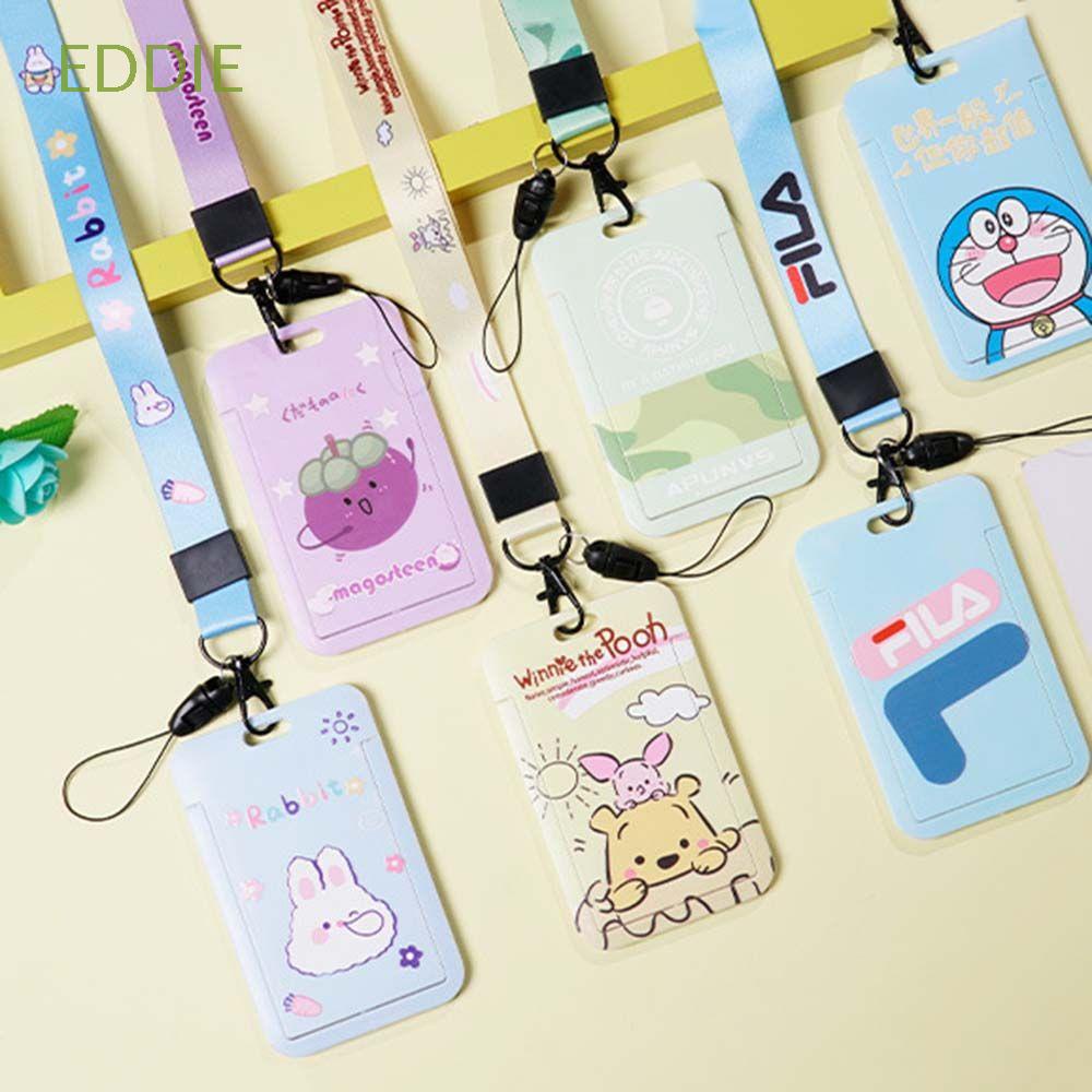 Vỏ đựng thẻ ID/thẻ xe bus kèm dây đeo họa tiết hoạt hình dễ thương cho học sinh