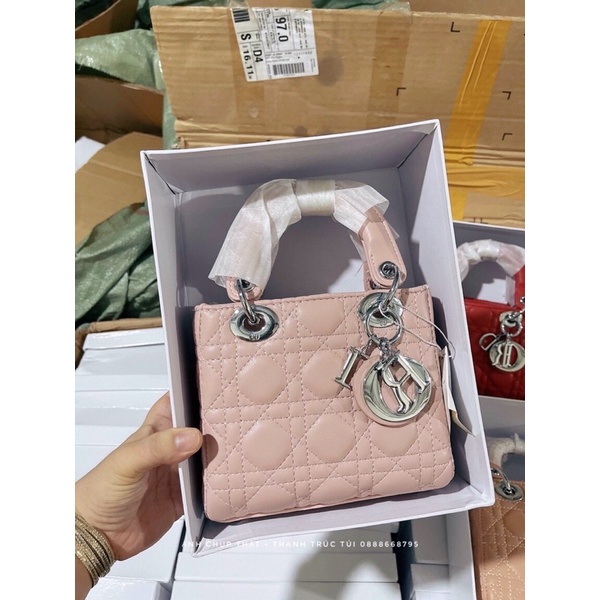 Túi xách cầm tay bản da lì size 15cm-17cm -20cm tag bạc