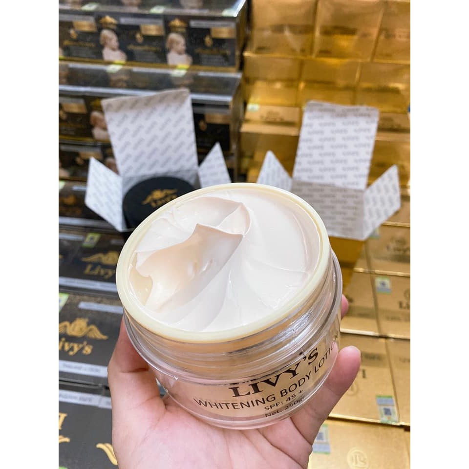 Kem Body Whitening Livy's Thái Lan Vàng SPF 45+++ 250g