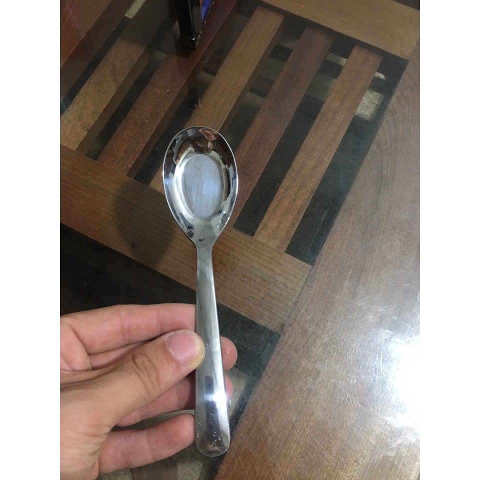 Thìa ăn phở inox 304 cán dài siêu dày sáng bóng