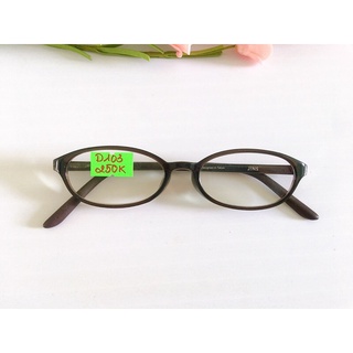 D103: Gọng kính si Nhật hiệu Jins (LRF-18A-044A), designed in Tokyo, made in China.