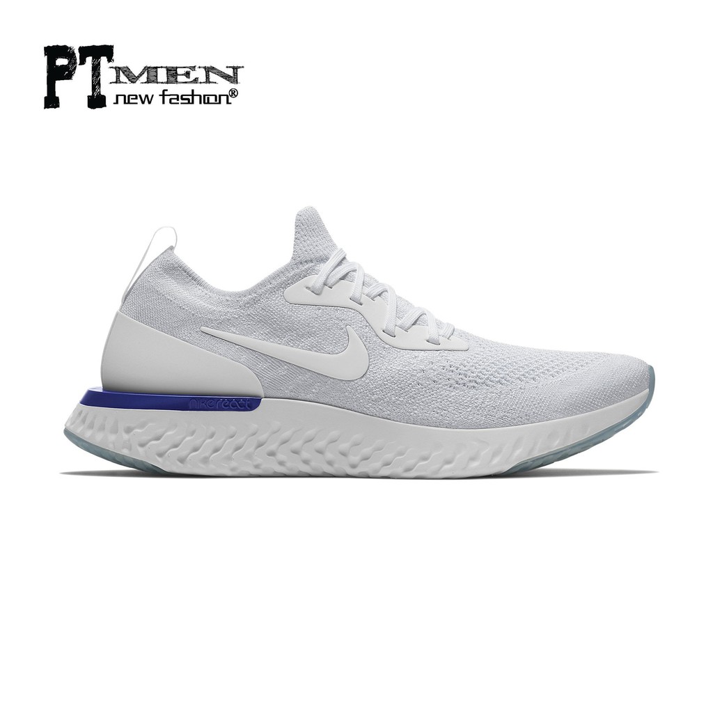 [full box] Giày Sneaker Epic React Flyknit Light White/Blue