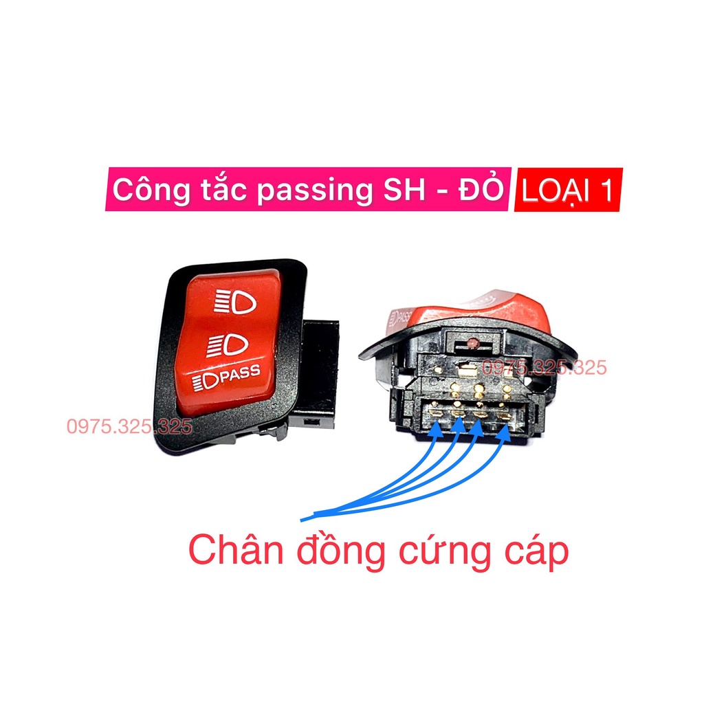 Công tắc passing SH Loại 1 - màu đen - kích thước zin Honda - nút ct pass - seido