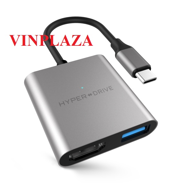 CỔNG CHUYỂN HYPERDRIVE 4K HDMI 3-IN-1 USB-C HUB FOR MACBOOK, SURFACE, PC & DEVICES BẠC, XÁM - HD259A