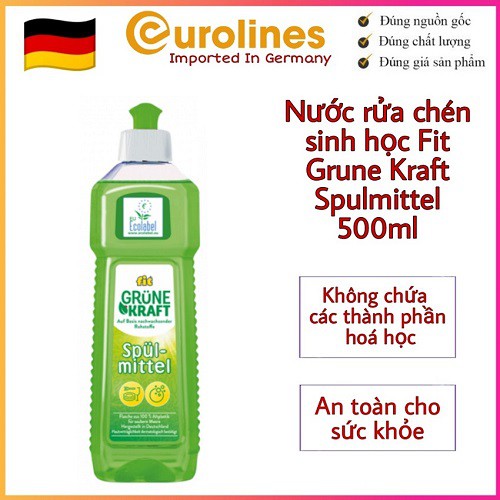 Nước Rửa Chén Sinh Học Fit Grune Kraft Spulmittel 500ml