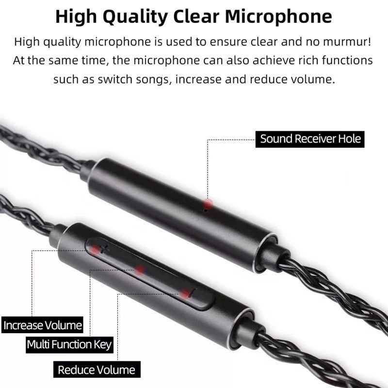 NICEHCK BlackWheat With Mic 8 Core Silver Plated Copper Cable MMCX/NX7/QDC/0.78 2Pin for DB3 C10 CA4 C12 ZSN ZST AS10 EDX DB3