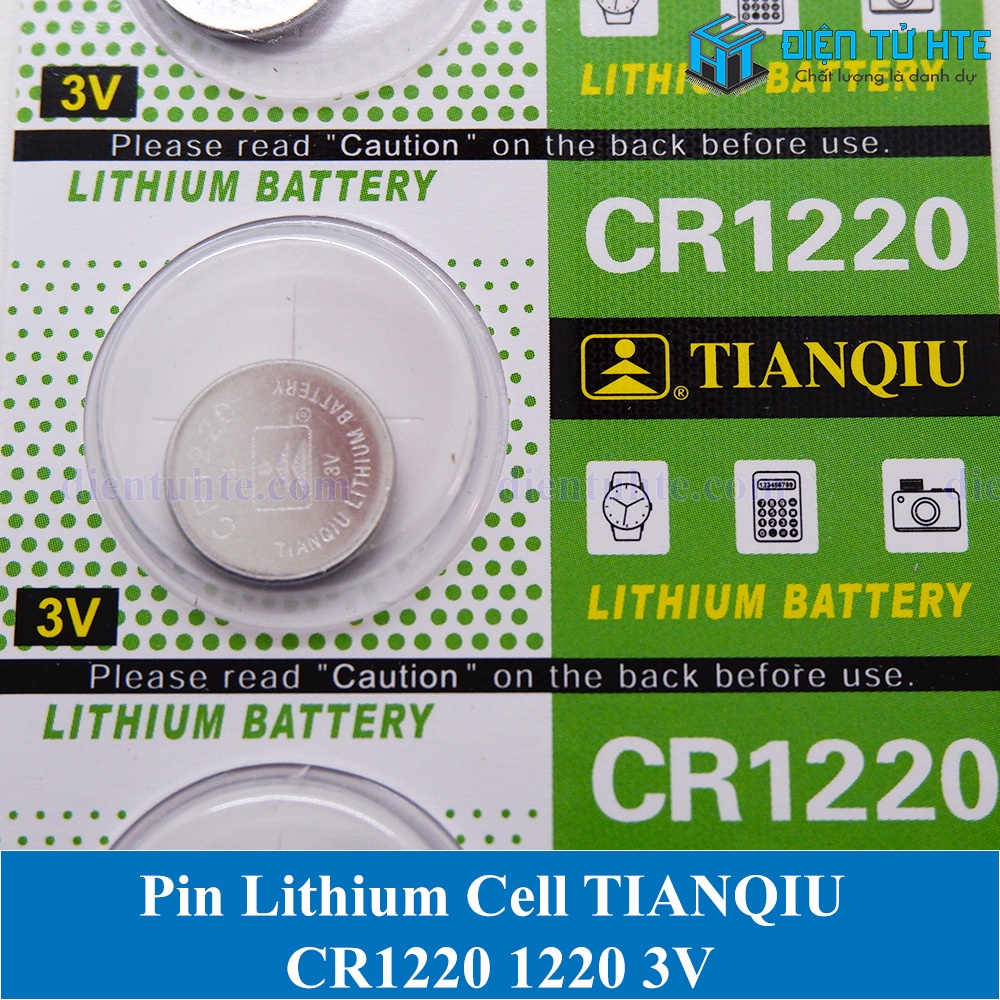 Pin Lithium Cell TIANQIU 1220 CR1220 3V (Trong vỉ)