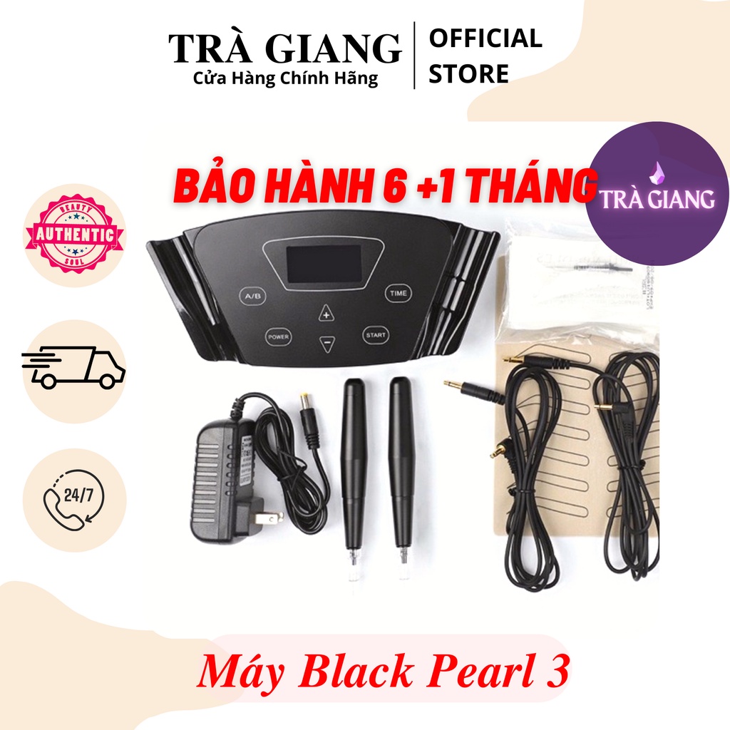 Máy Black pearl 3 lõi đồng chính hãng 2 tay cầm máy kĩ thuật số phun xăm