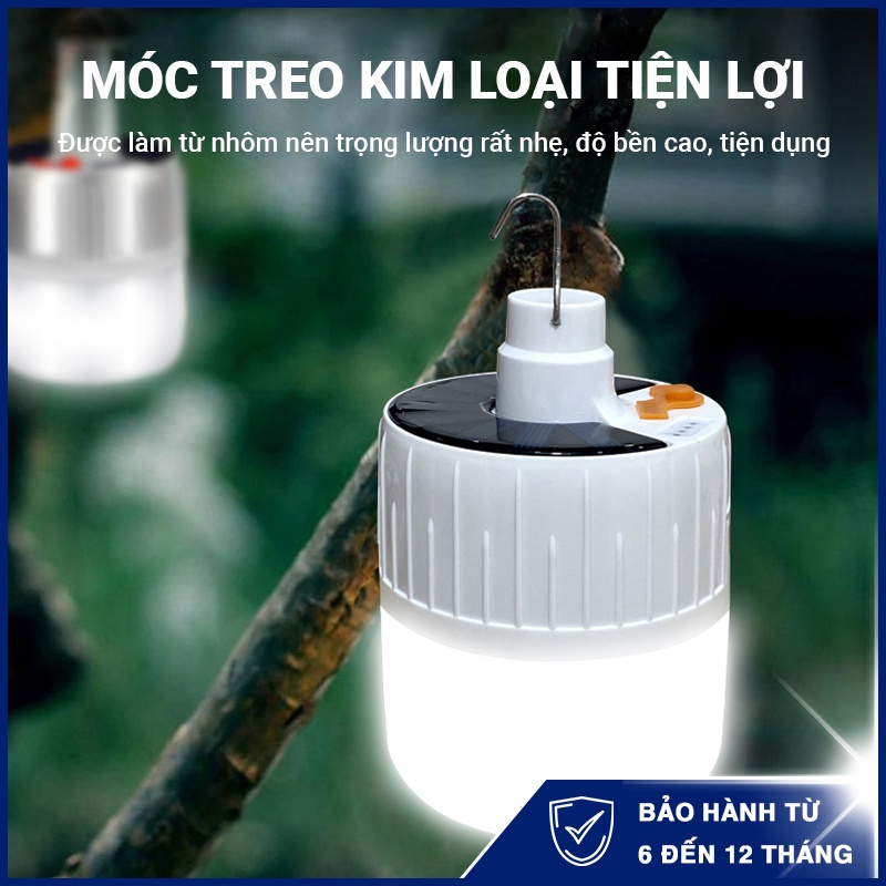 Bóng đèn LED sạc pin T105 công suất 40W, chất liệu nhựa PC, độ sáng cao, có thể sạc pin bằng năng lượng mặt trời, remote