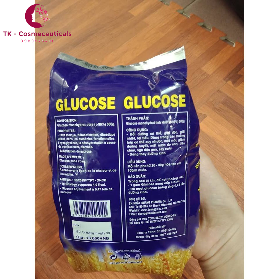 Đường Thanh Nhiệt Glucose - Giúp Giải Độc, Giải Nhiệt, Lợi Tiểu, Hỗ Trợ Mệt Mỏi, Mất Nước - Gói 500g