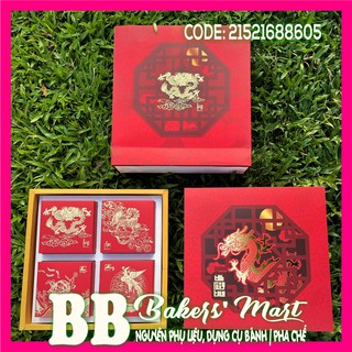 💥 HOT 2021 💥 Combo 10 bộ hộp trung thu 4 bánh TỨ LINH (Ép kim toàn bộ)
