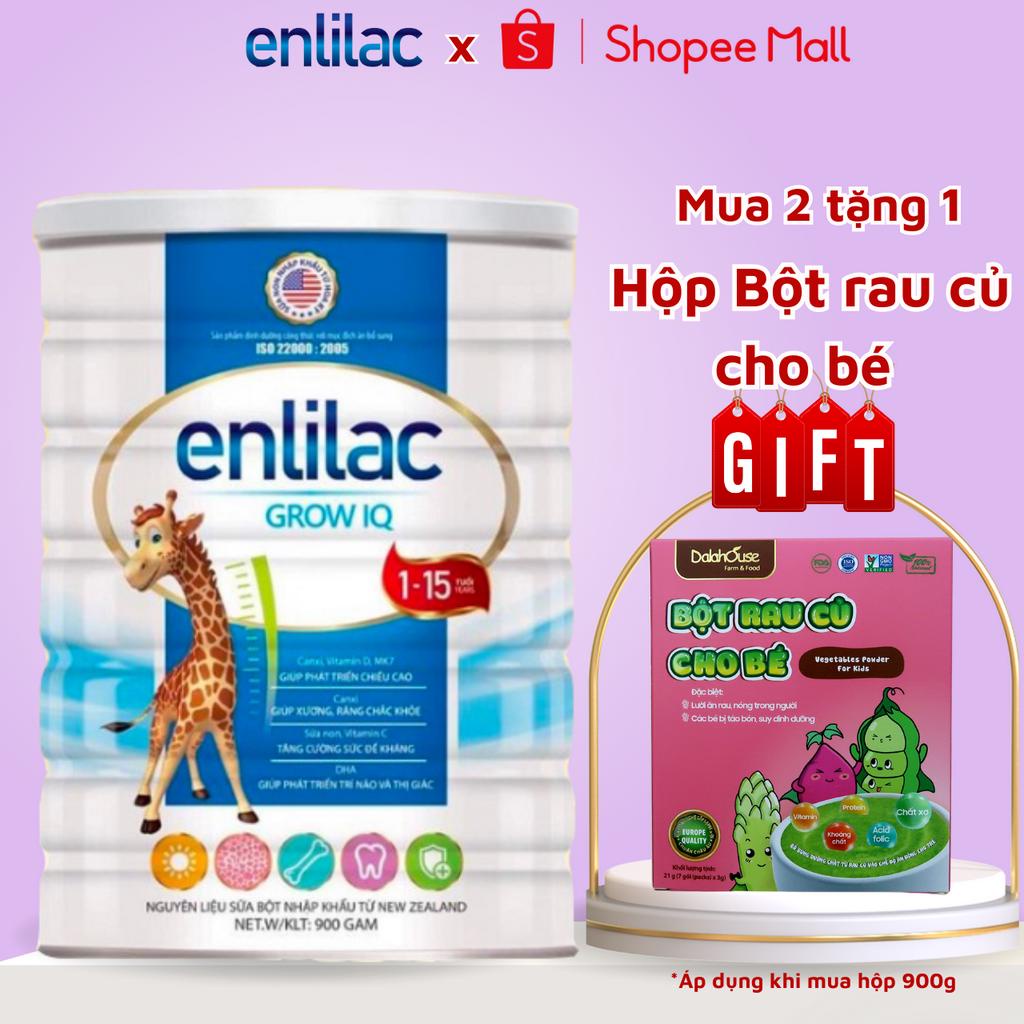 Sữa Bột Cho Bé Giúp Tăng Chiều Cao, Phát Triển Trí Thông Minh Enlilac G_r_o_w Hộp 900g