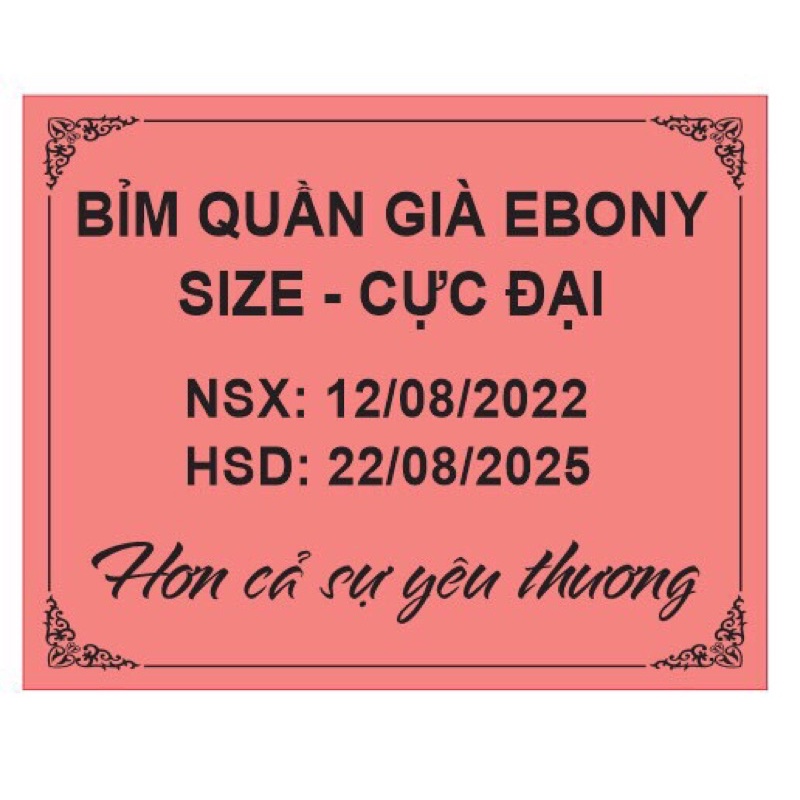 50 miếng tã/bỉm quần già EBONY CHO người lớn FREESIZE :(40 đến 80kg)