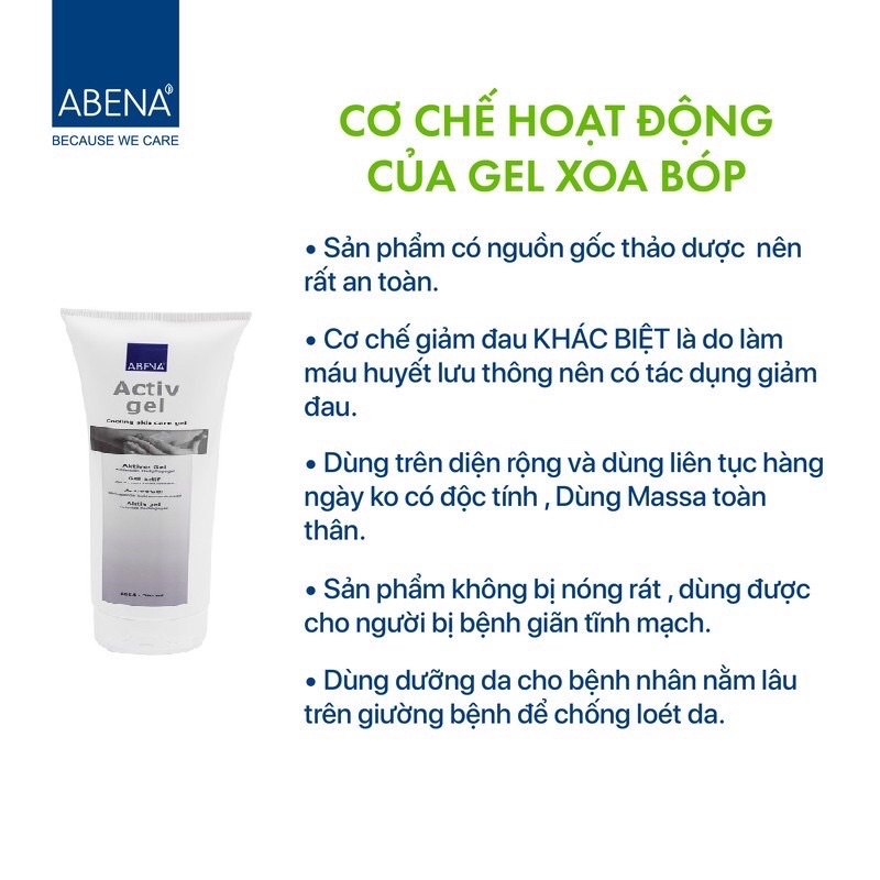 Gel xoa bóp Abena ActiveGel 20ml phù hợp cho người giãn tĩnh mạch