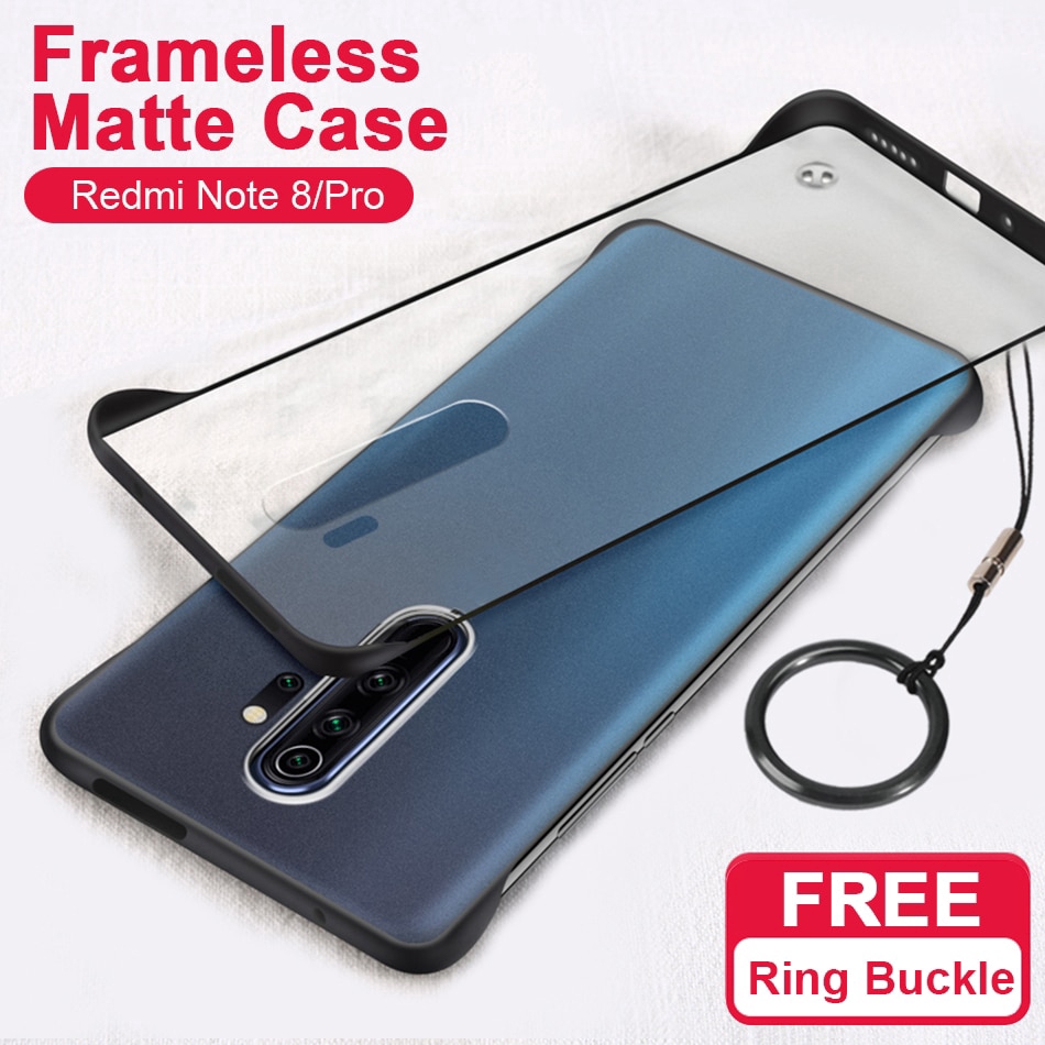 Xiaomi Redmi Note 8 Pro Case Borderless Design Plastic Phone Case Xiaomi Redmi Note 9S 9 Pro 9A 9C 8T 8 7 Pro 7A 8 Pro Shockproof Back Cover With Metal Ring