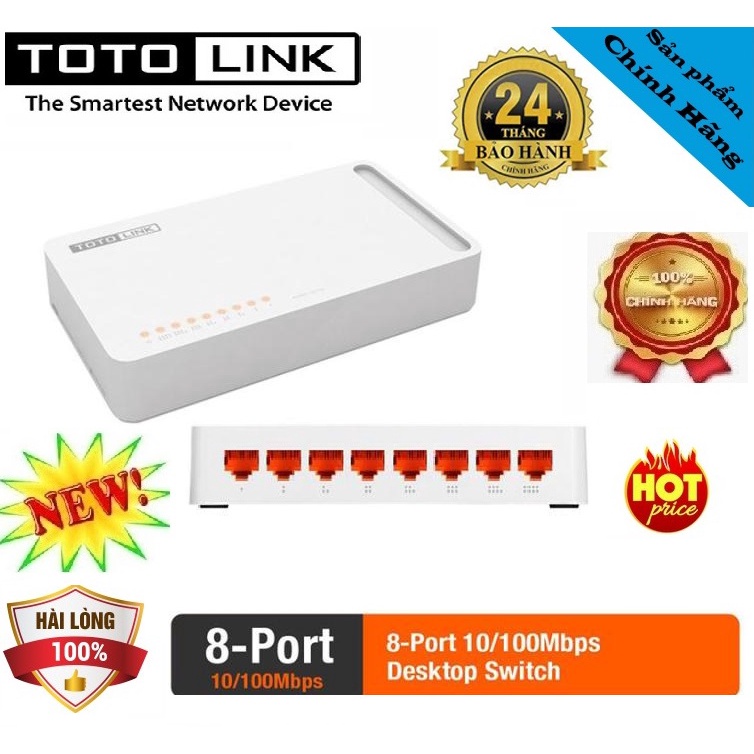 Cổng Chia Mạng 8 ports 10/100Mbps Switch Totolink S808