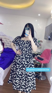 Đầm nhún ngực hoa cúc bigsize