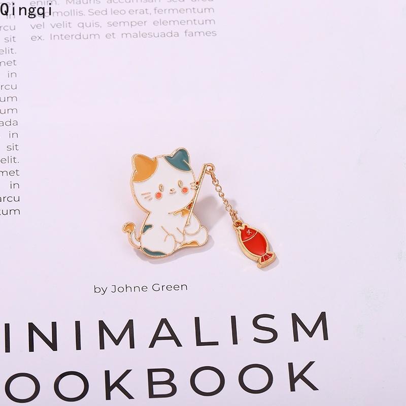 Trâm cài áo MISS ZOE bằng kim loại hình mèo hoạt hình dễ thương diy