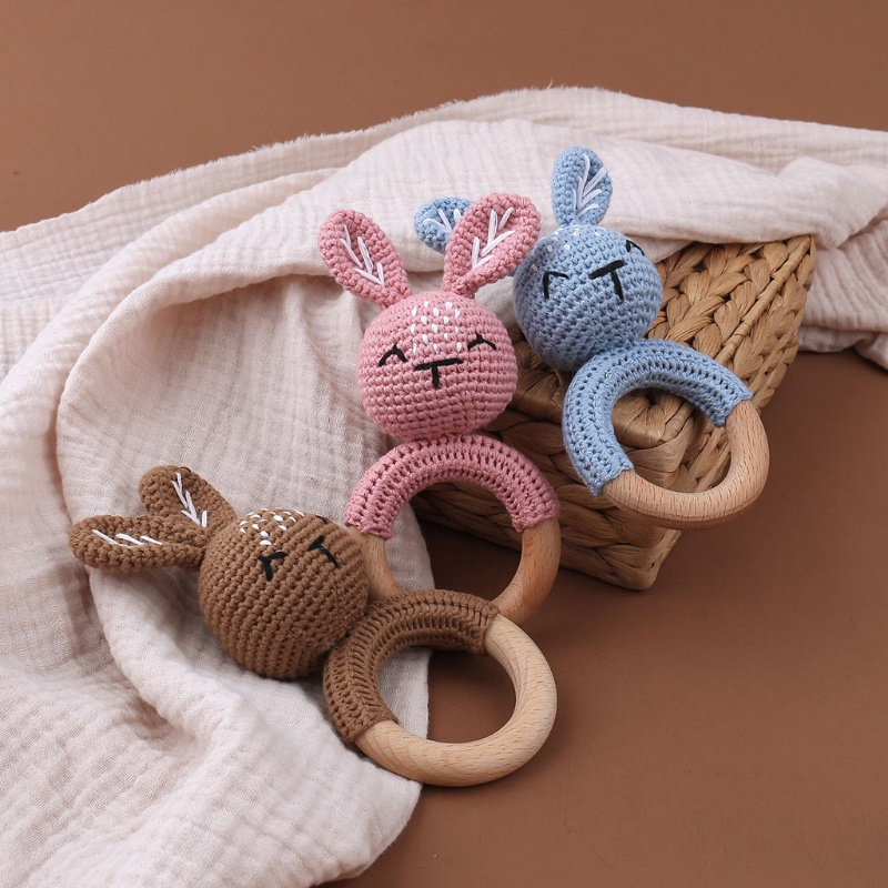 Đồ Chơi Ngậm Mọc Răng Chất Liệu Cotton Hình Động Vật Đáng Yêu Cho Bé