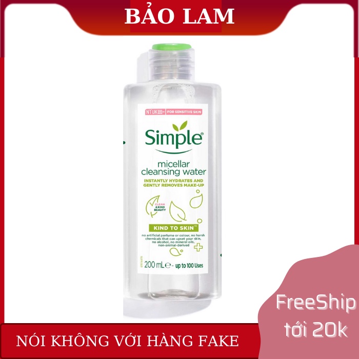 Nước Tẩy Trang Simple Micellar Water 200ml