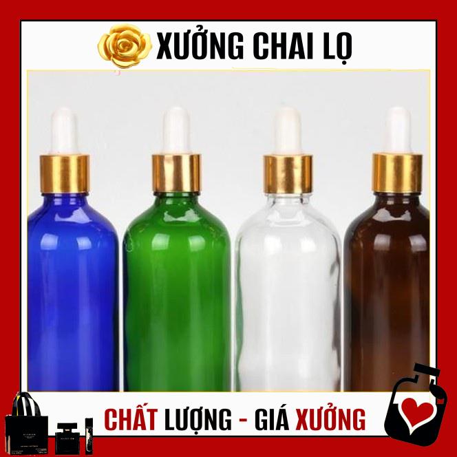 Lọ Chiết Serum ❤ TOP GIÁ RẺ ❤ [100ml] Chai lọ đựng tinh dầu thủy tinh nắp bóp giọt (chai serum) ,Xưởng Chai Lọ