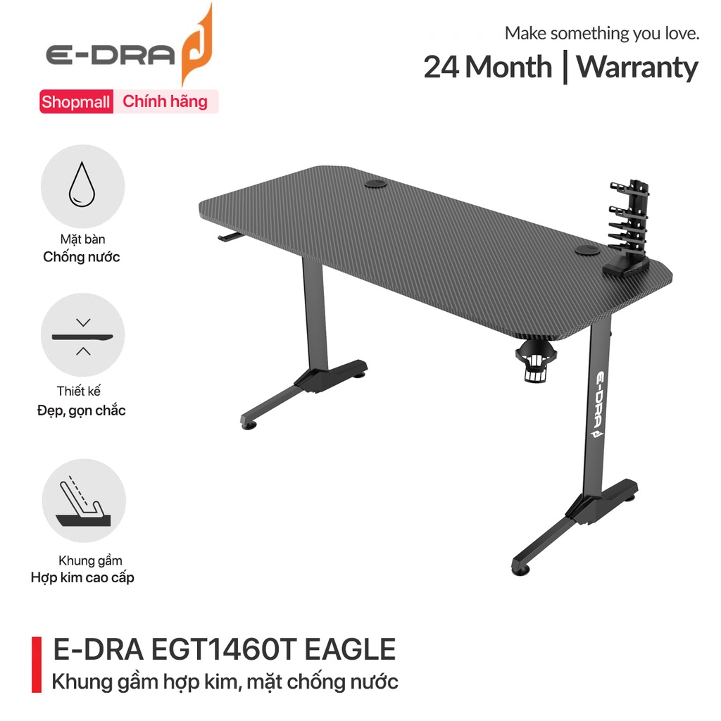 Bàn chơi game E-Dra EGT1460T Eagle - Mặt chống nước, chống thấm - Khung gầm hợp kim - Bảo hành 12 tháng