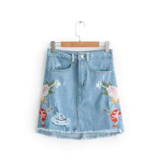 Chân váy bò xuất #mango chuẩn auth diện form cực xinh