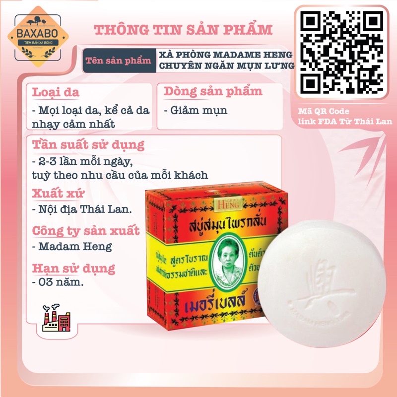 [Mua 5 Tặng 1] XÀ PHÒNG CHUYÊN NGĂN MỤN LƯNG MADAME HENG - XÀ PHÒNG CỔ TRUYỀN THÁI LAN - HIỆU QUẢ NGAY CỤC ĐẦU TIÊN 160G | BigBuy360 - bigbuy360.vn