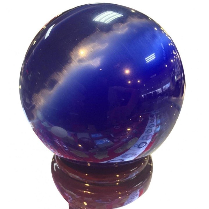 QUẢ CẦU PHONG THỦY ĐA MẮT MÈO XANH DƯƠNG ĐƯỜNG KÍNH 6CM 8CM 10CM 12CM+ TẶNG KÈM CHÂN ĐẾ