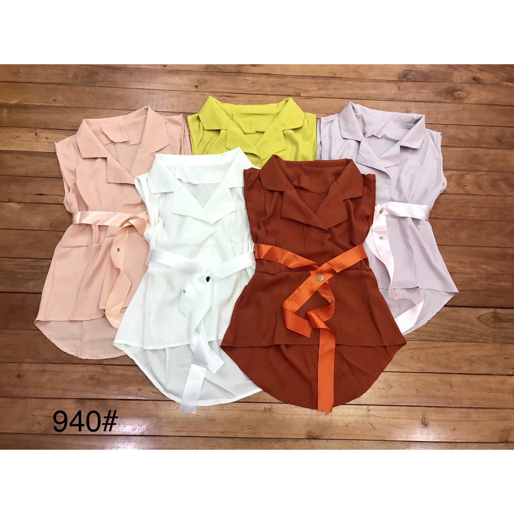 G42. 940. ÁO KIỂU CỔ VEST ĐAI BỤNG