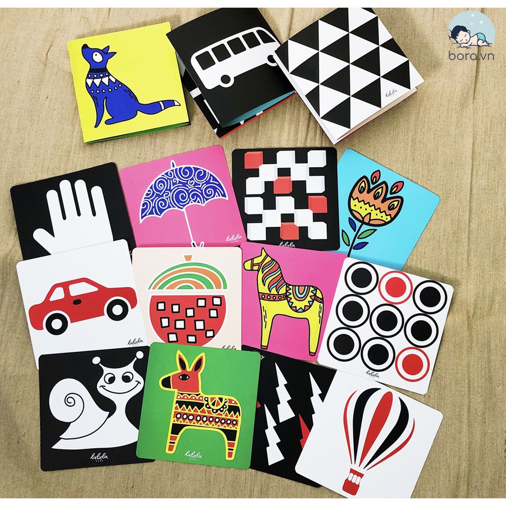 Bộ thẻ gấp kích thích thị giác cho trẻ sơ sinh phát triển toàn diện dạng đứng ZIG ZAC và FLASHCARDS