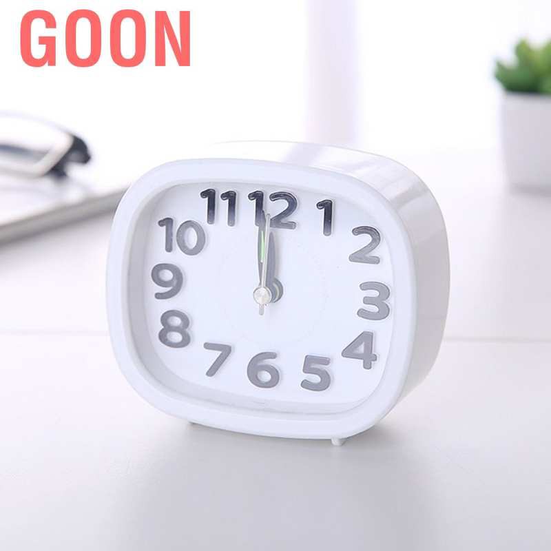 Goon 1Pc Mini Simple Alarm Clock Table Silent Desktop Clocks for Home Bedside Decor