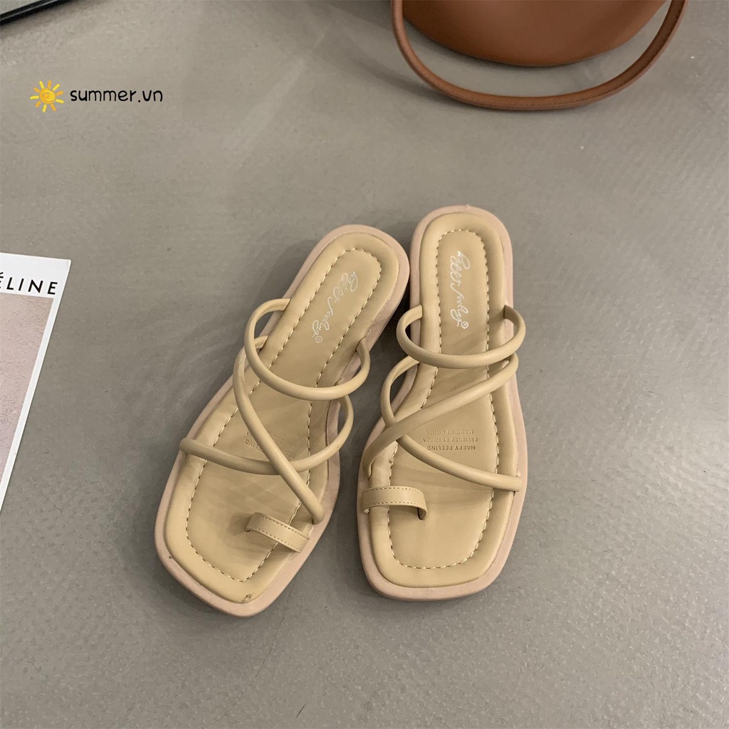 Dép Sandal Hở Ngón Gót Dày Phong Cách Hàn Quốc Thời Trang Mùa Hè Hàng Mới 2022 Dành Cho Bạn Nữ