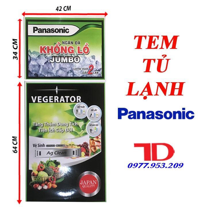 Miếng dán tủ lạnh PANASONIC, tem dán trang trí tủ lạnh PANASONIC